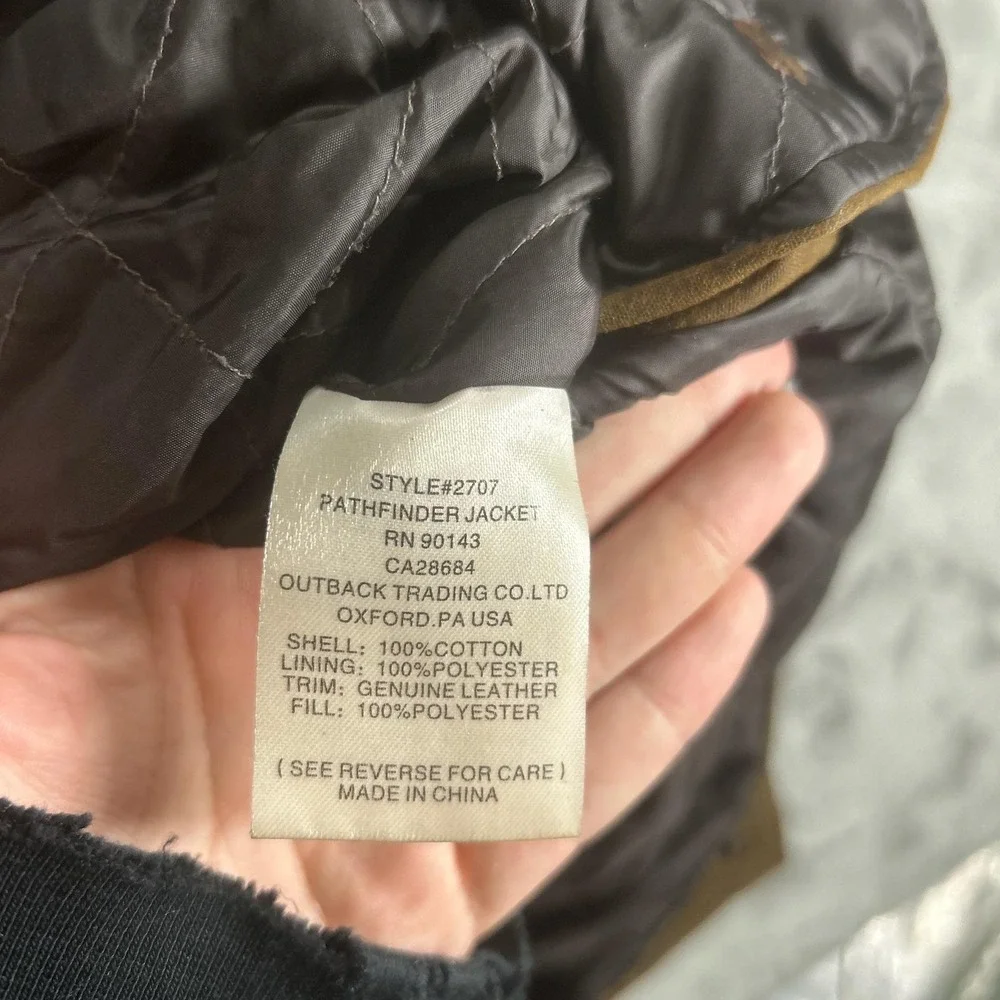 Outback Trading Company Jacket Mens Medium Brown Oilskin Pathfinder 2707